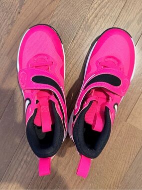 Nike Kids Hot Pink and Black Velcro Sneakers